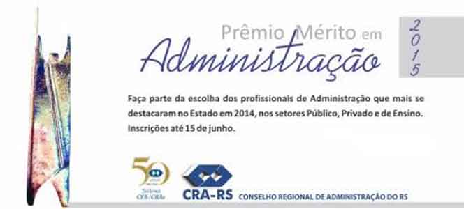 Abertas inscrições para o Prêmio Mérito em Administração 2015